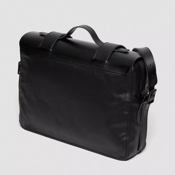 Dr. Martens Black Leather & Canvas Messenger Laptop Bag EUC - Picture 4 of 12